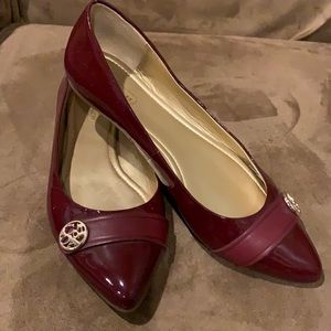 EUC Coach Patent Leather Burgundy Flats size 7.5